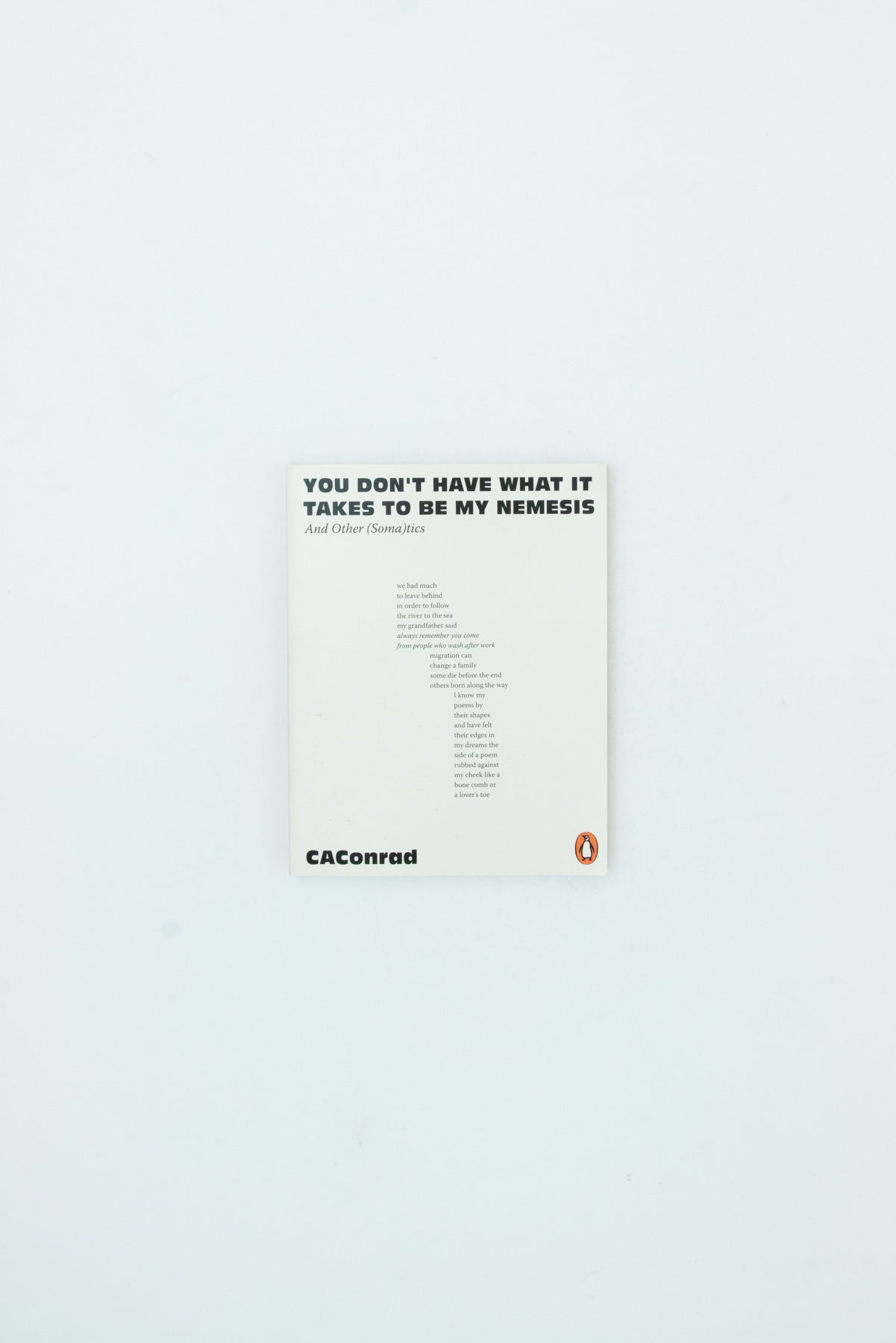 You Don't Have What It Takes to Be My Nemesis - CA Conrad