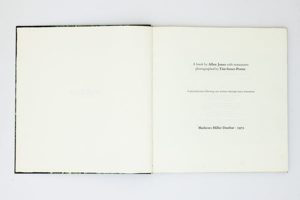 Waitress [Signed]. - Allen Jones & Tim Street Porter