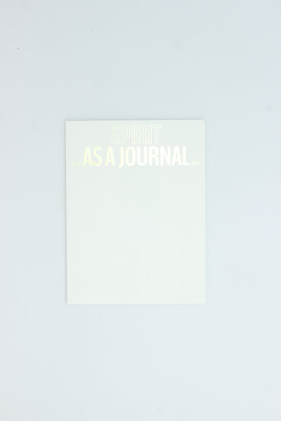 As A Journal: Spirit.