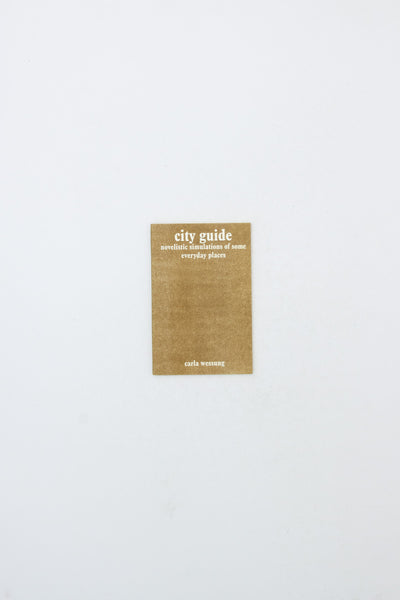 City guide: novelistic simulations of some everyday places - Carla Wessung