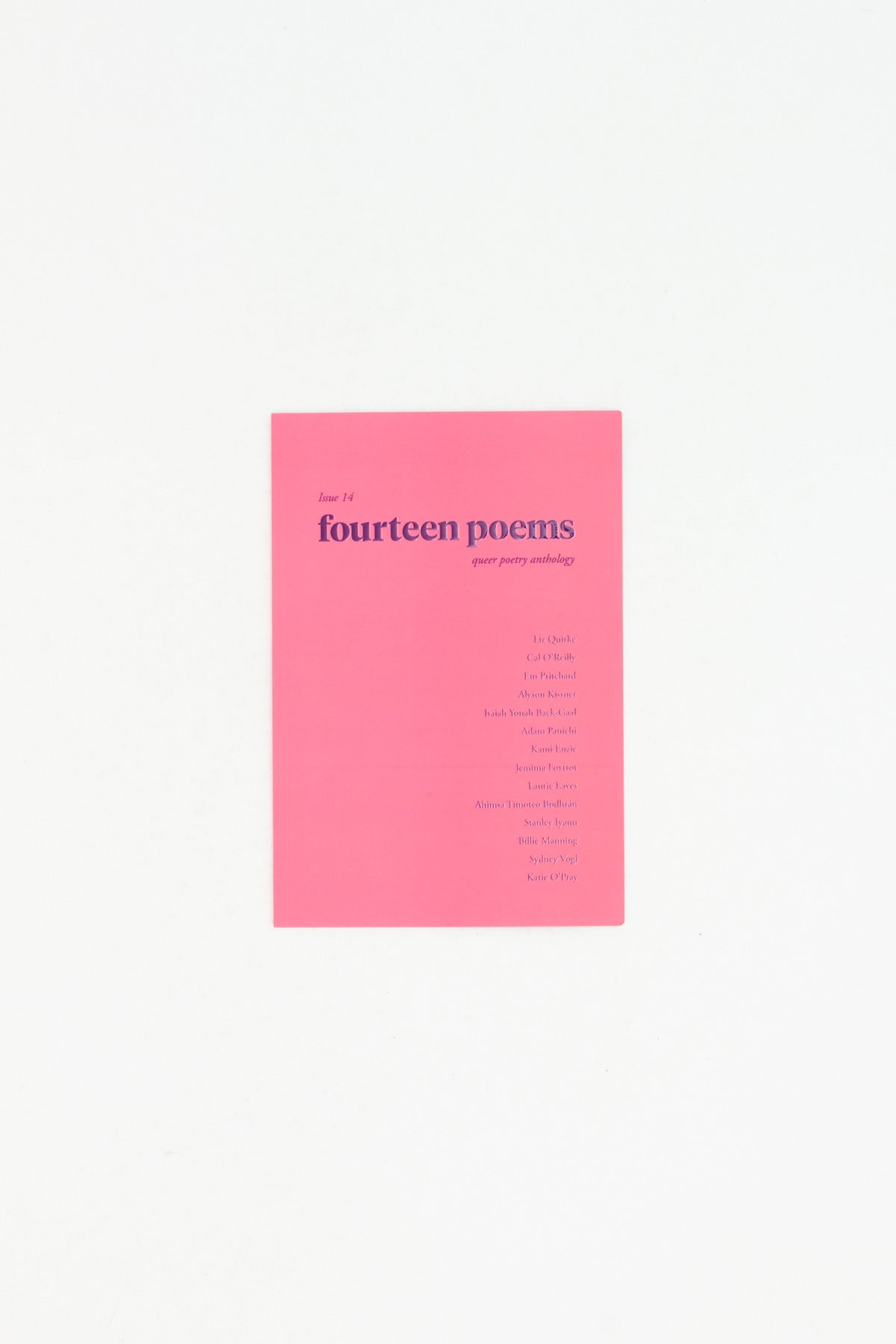 Fourteen Poems. Queer Poetry Anthology. Issue 14.