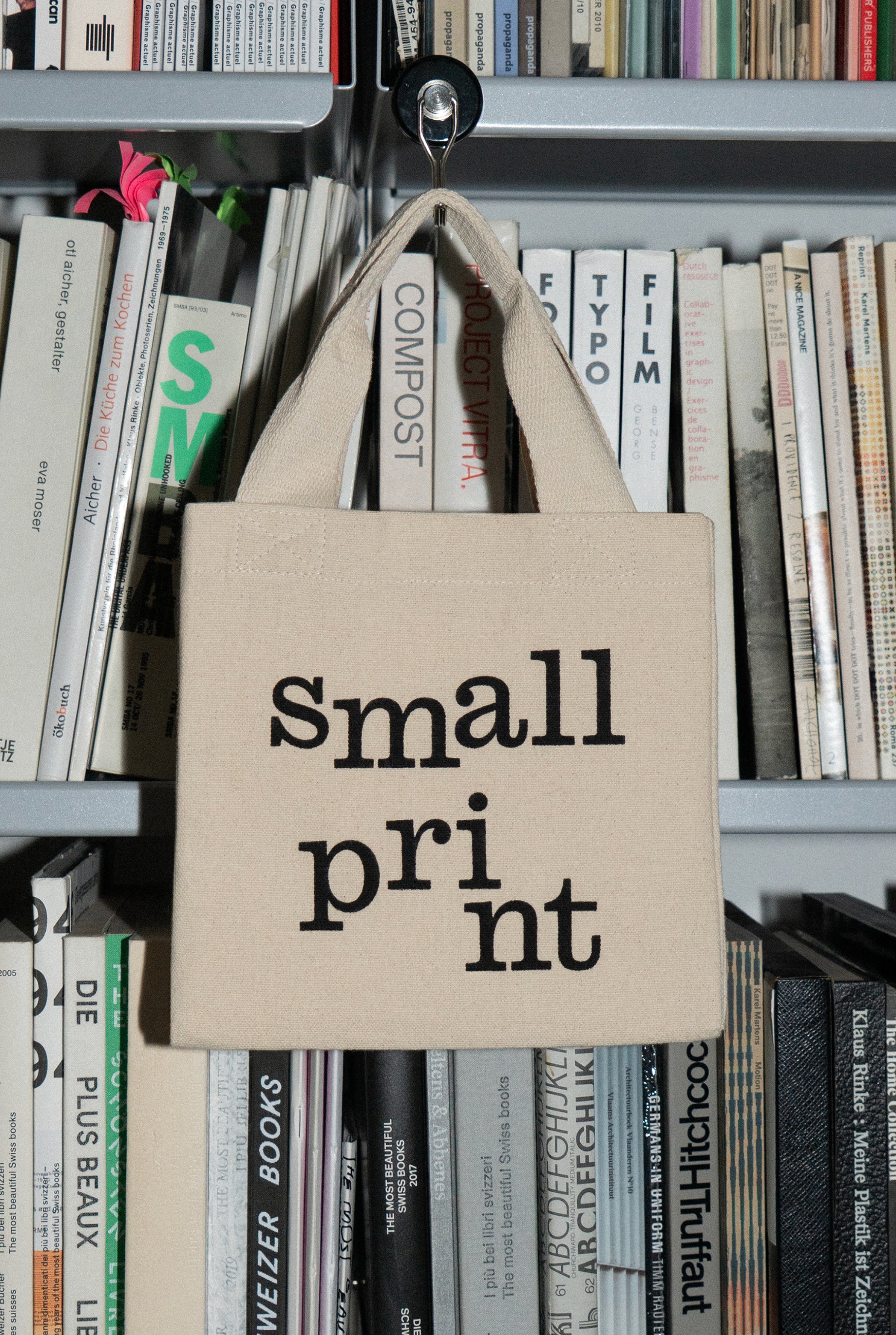Small Print Miniature Tote Bags by Veronica Ditting [Black]