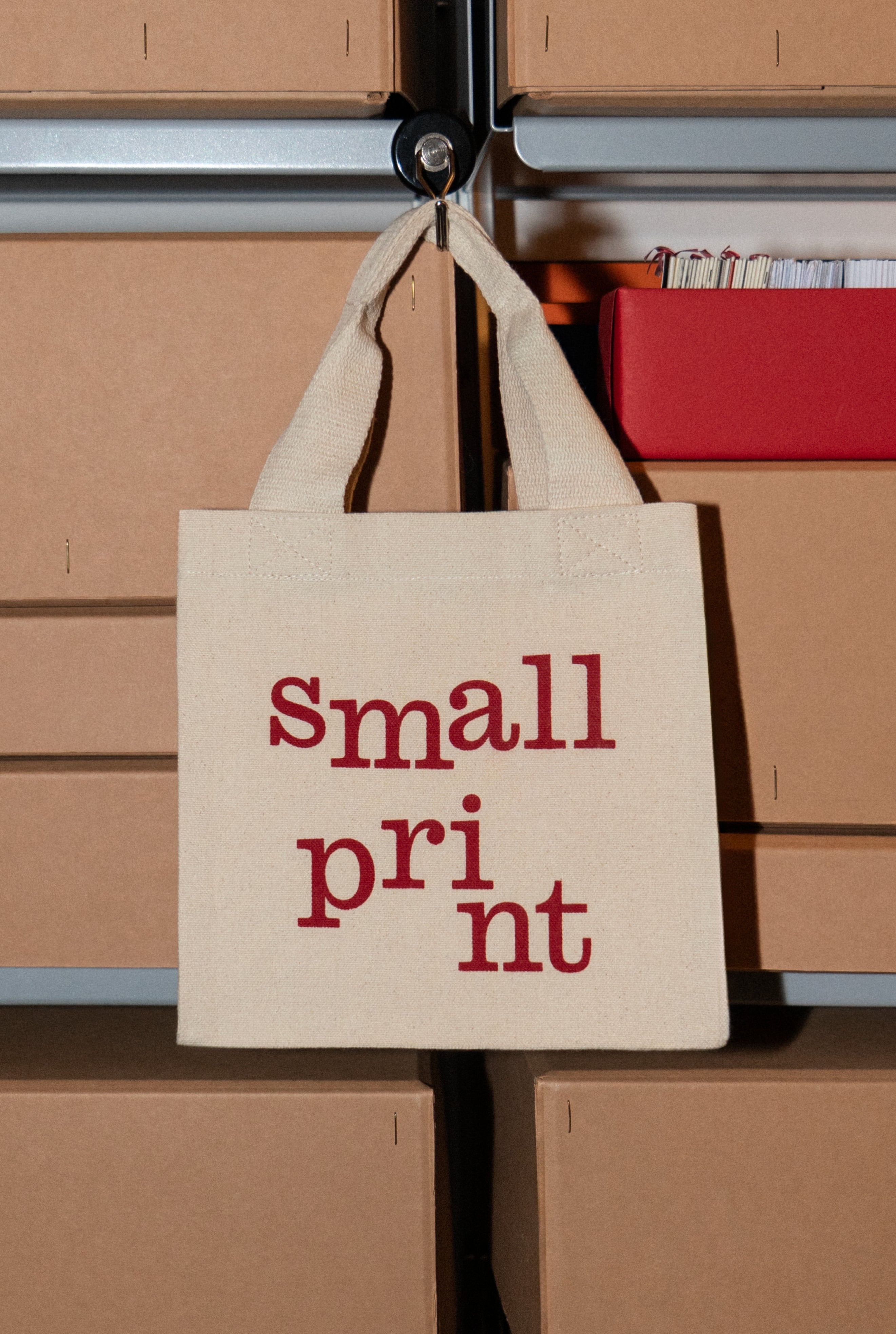 Small Print Miniature Tote Bags by Veronica Ditting [Red]