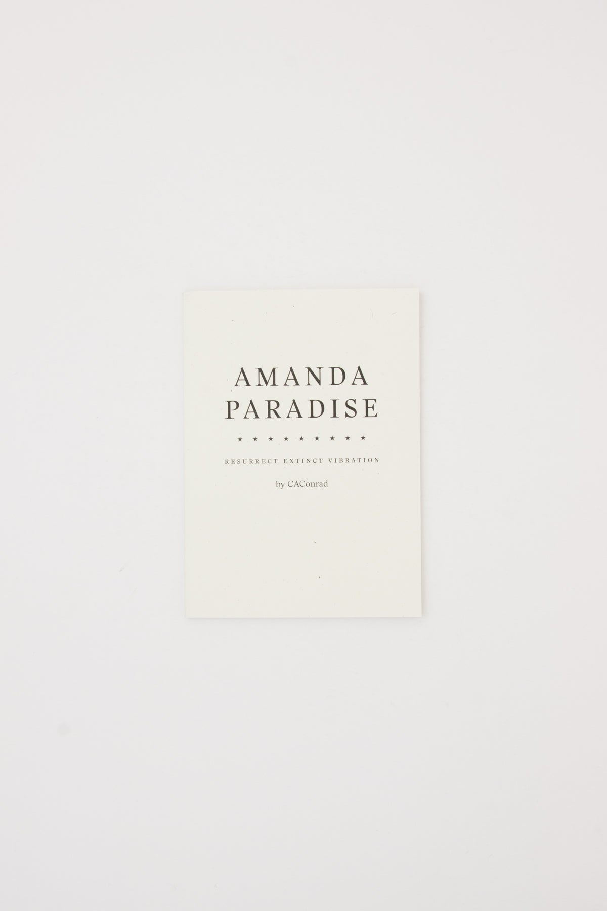 Amanda Paradise - CAConrad