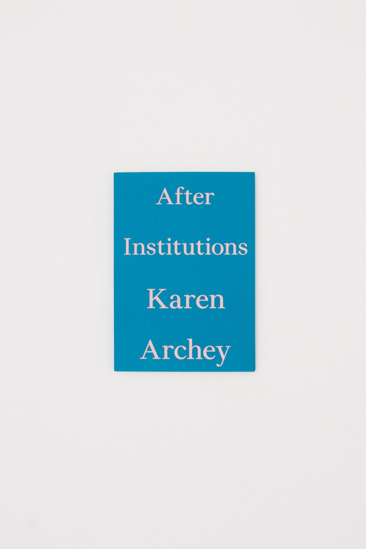 After Institutions - Karen Archey
